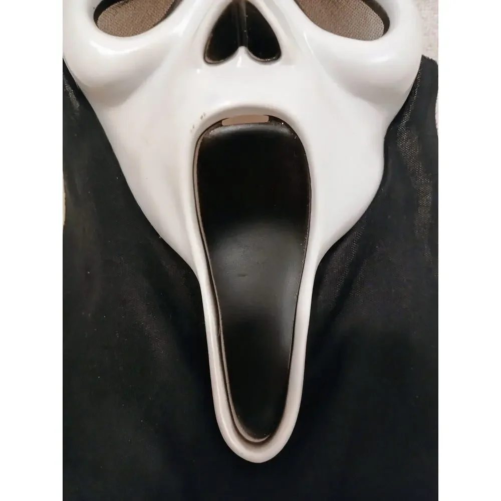 90s Easter Unlimited Inc‎ HN Ghostface Mask wo shroud Flexible Vintage Halloween